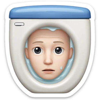 Head in toilet  sticker