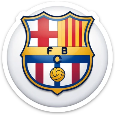 FC Barcelona logo, shield with blue and red stripes, football club emblem sticker