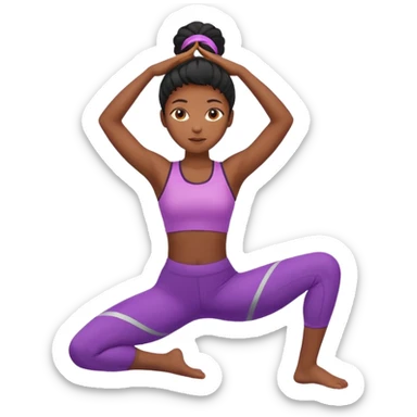 Black girl stretching down sticker