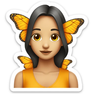 Borboleta laranja com amarelo  sticker