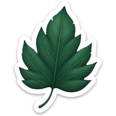 create a simple leaf illustration with a dark green gradient as the background. this will become an icon for a mobile app sticker