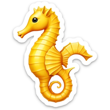 A seahorse emoji and the seahorse is yellow sticker