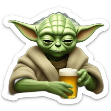 Yoda Wo Sleep with à brer on his hea master yoda who sleeps with a beer on his head sticker