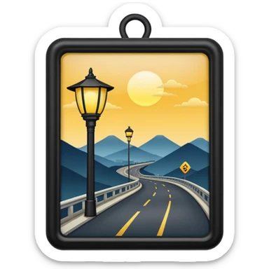 chinese streetlight, with highway sticker