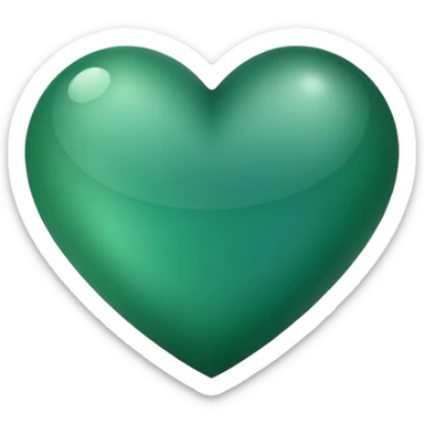 light dark green heart emoji with sharp edges  sticker