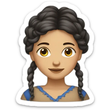 Fille métis aux cheveux frisée sticker