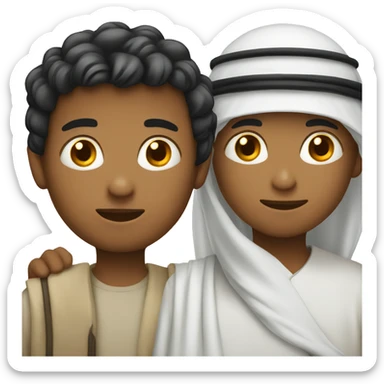 Arab with chinesse boy sticker