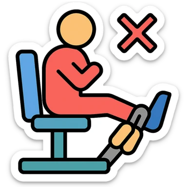clean icon of a person ignoring leg exercises, fitness-related sticker