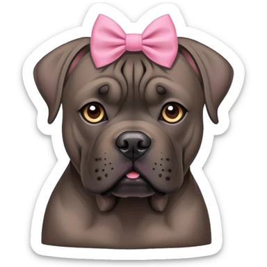 cane corso dog with pink bow sticker