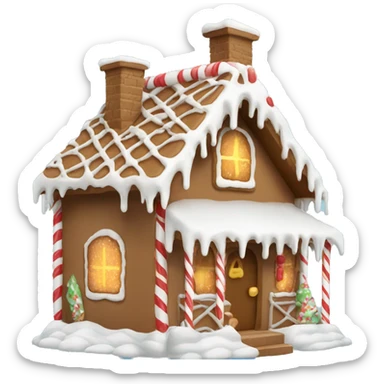 Winter gingerbread house sticker