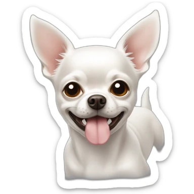 perro Chihuahua y perro maltés blanco sticker