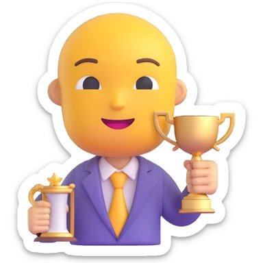 and emoji of emoji holding a trophy sticker