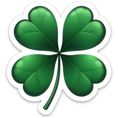 black 5 leaf clover sticker