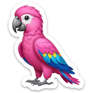 pink parrot sticker