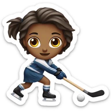 girl with hockey stick sticker