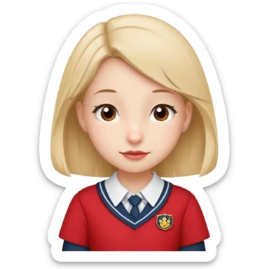 Petite souris avec jupe rouge à l'école sticker