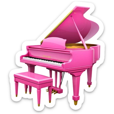 Pink piano  sticker