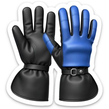 protection gloves black and metal 5 fingers sticker