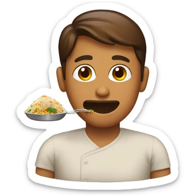 person eating biryani  sticker