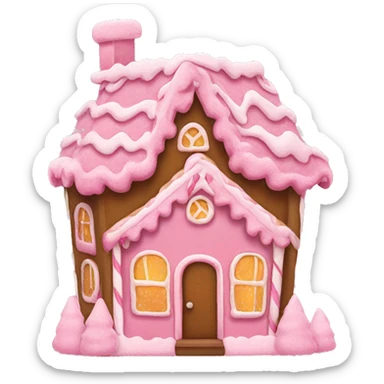 A pink gingerbread house sticker