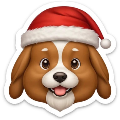 cachorro com gorro de natal sticker