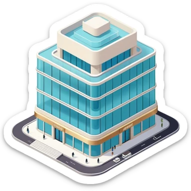 isometric exterior luxury shopping mall sticker