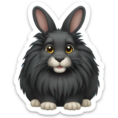 Black lionhead rabbit sticker