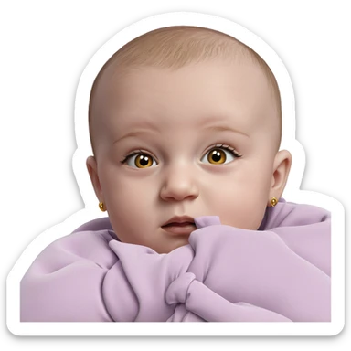 realistic bald girl with earrings sticker