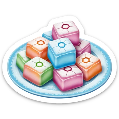 Turkish delight on plate sticker