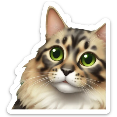 cute tortoiseshell cat with green eyes sticker