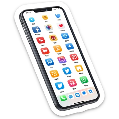 Smartphone with social media apps 2007 sticker