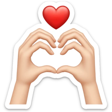 Two hands creating a heart shape sticker