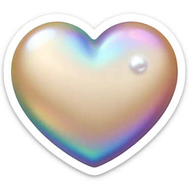 beige heart with a pearl accent sticker