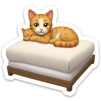 Cat in bed  sticker