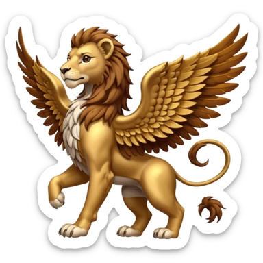 Grifin, lion body, wings sticker
