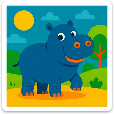 Hippo sticker