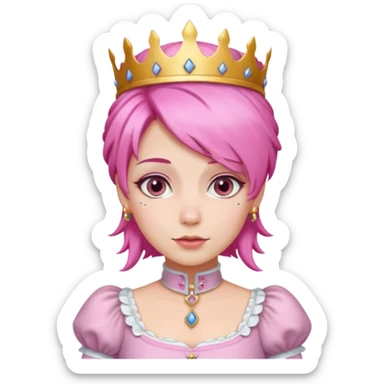 royal princess with pink hair sticker