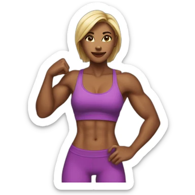 fit woman abs biceps sticker