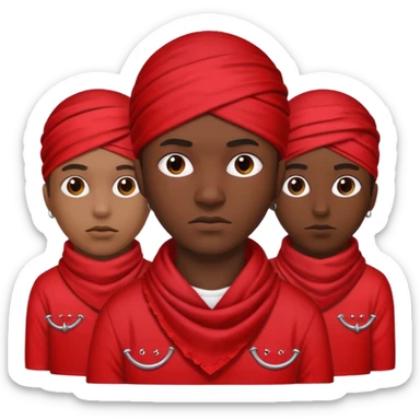 Blood gang members with bandannas￼ tied to the front sticker