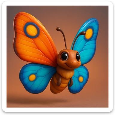 Bright butterfly wings.  realistic cartoony 3d sticker