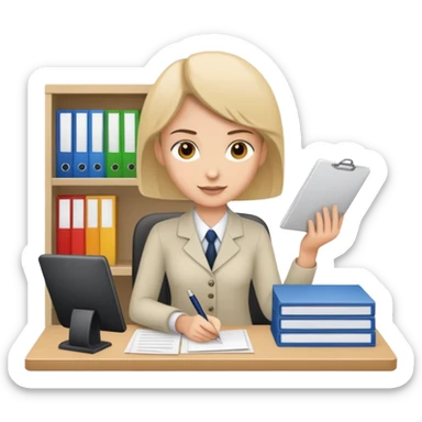 Person organizing office work  sticker