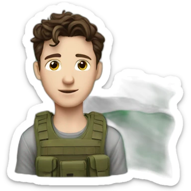 Realistic Tom Holland with Palestina flag sticker