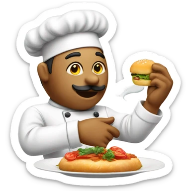 Chef kissing hand to signal a delicious dish sticker