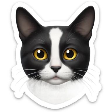 Tuxedo cat with black spot under nose sticker