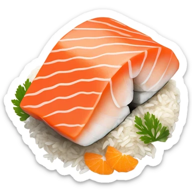 Flaming salmon sushi sticker