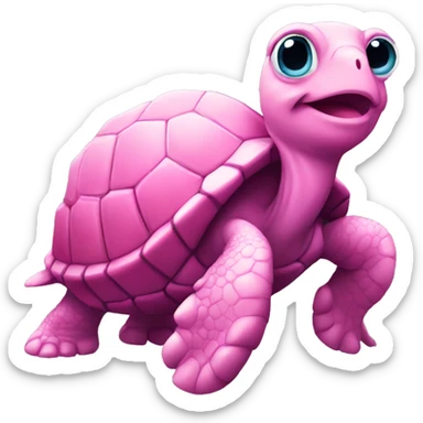 Pink turtle sticker