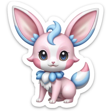Shiny Cute Sylveon-Espurr-Minccino-hybrid sticker