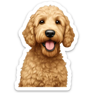 Tan goldendoodle  sticker
