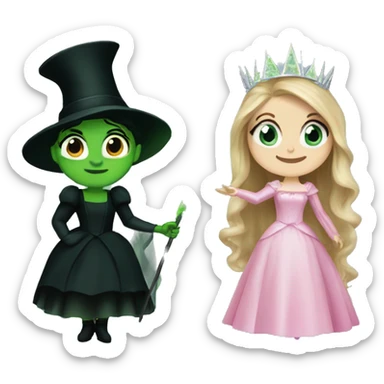 glinda and elphaba sticker