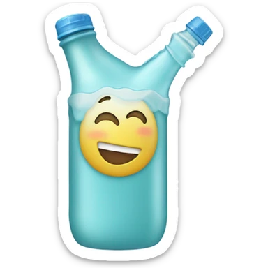 Botella de agua linda con en celeste pastel sticker